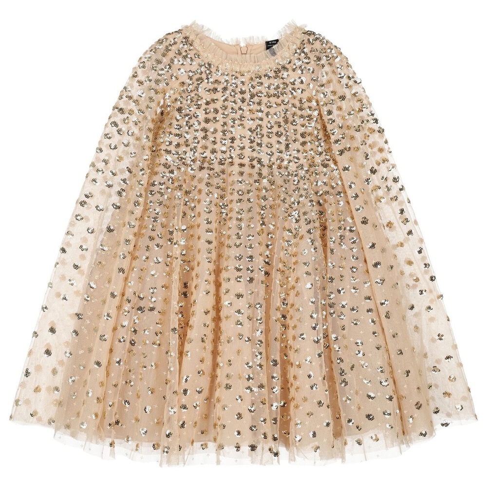 Elegant Gold Sequin Dress- Girls